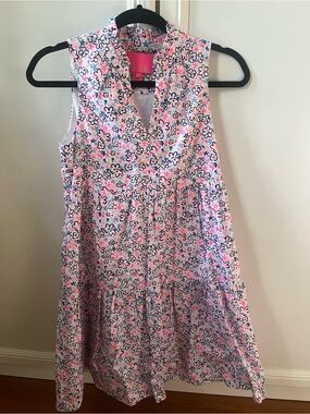 Lilly Pulitzer Pink Floral Sleeveless Tiered Dress